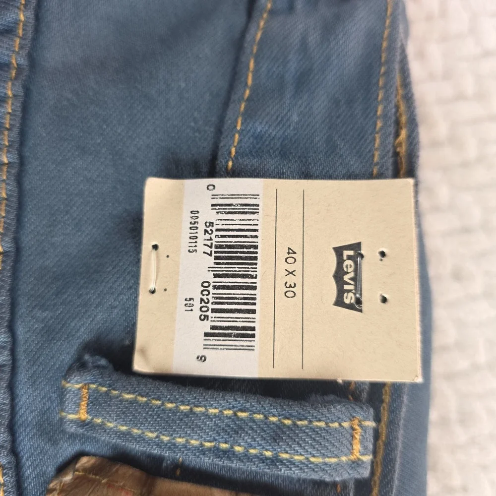 Levis 501 Original Fit Stretch Jeans Mens 40x30 Blue Gray Button Fly 00501-0115
